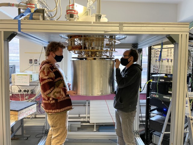 The working frame supporting the cryostat during the removal of radiation shields